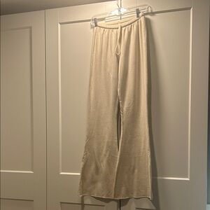 aerie Cream Wide-Leg Lounge Pants